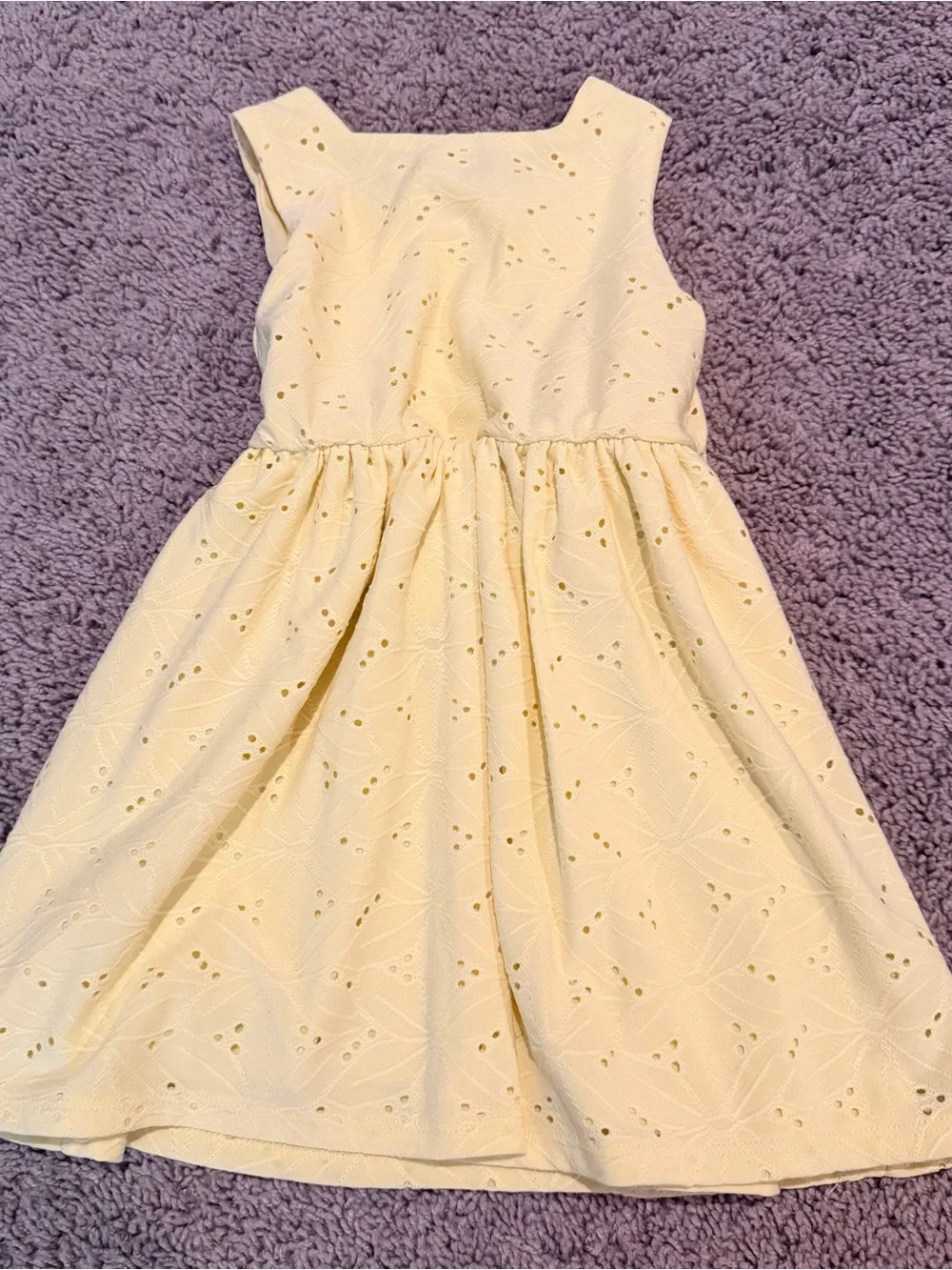 Tahari Yellow Eyelet Tie-Front Sundress